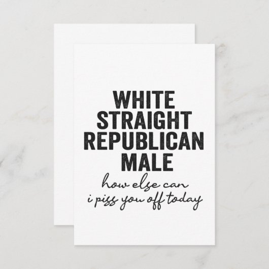 Weiße, gerade republikanische Männliche Funny Repu Dankeskarte (Vorne/Hinten)