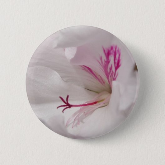 Weiße Geranien-Knopf Abzeichen Button (Vorderseite)