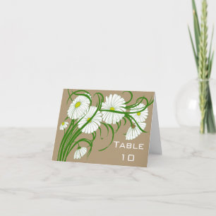 Weiße Gerber-Daisy-Blumen Hochzeitsset im Vintage- Dankeskarte