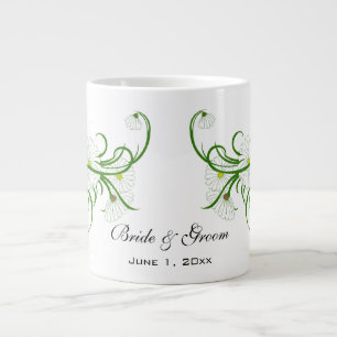 Weiße Gerber Daisy Blumen Hochzeitsset im Vintage- Jumbo-Tasse