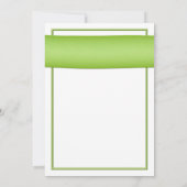 Weiße Gerbera mit grüner Ribbon-Einladung Einladung (Rückseite)