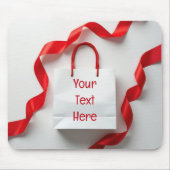 Weiße Geschenktüte mit Bändern Mousepad (Vorne)