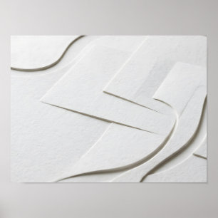 Weiße geschichtete Papierrelief Minimalist Poster