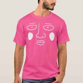 weiße Gesichtsdimple Retro T-Shirt