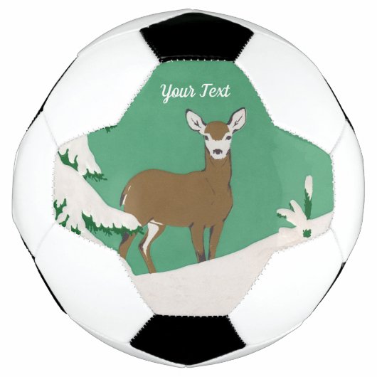 Weiße Gesichtshaut Weibliche Braunen Hirschbaum Sc Fußball (Vorderseite)