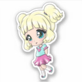 Weiße Girl Aufkleber (Vorderseite)