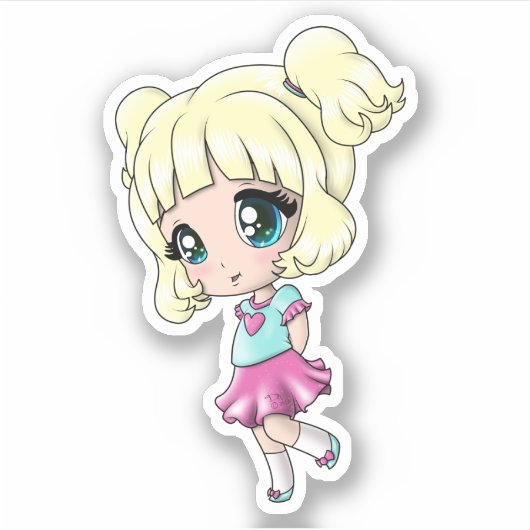 Weiße Girl Aufkleber (Vorderseite)