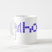 Weiße Girlhack 15oz Tasse (Vorderseite Links)