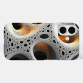 Weiße Gitterstruktur mit bernsteinfarbenem Glanz A Case-Mate iPhone Hülle (Rückseite (Horizontal))
