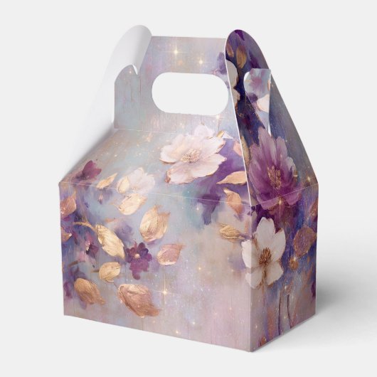 Weiße Glam Lila Blüte Geschenkschachtel (Vorderseite)
