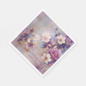 Weiße Glam Lila Blüte Serviette (Ecke)