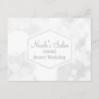 Weiße Glamour-Lichter Bokeh Chic Event Postkarte