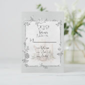 Weiße Glänzende Elegante Funkelnde Rahmen  RSVP Karte (Stehend Vorderseite)