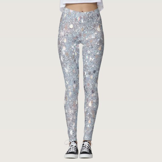 Weiße Glitter-Party Leggings (Vorderseite)