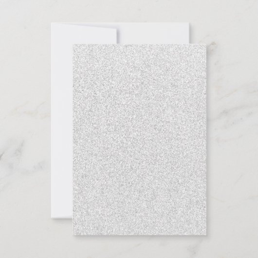 Weiße Glitter und roter Rahmen - RSVP-Antwortkarte RSVP Karte (Rückseite)