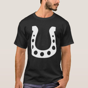 Weiße glückliche Hufeisen T-Shirt