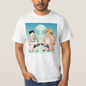 Weiße glückliche Wolken-Unisext-shirt T-Shirt (Vorderseite)