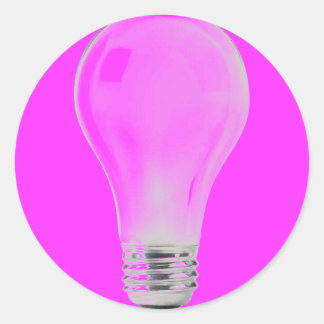 WEISSE GLÜHLAMPE RUNDER AUFKLEBER