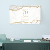Weiße Gold-Achat 70. Hochzeitstag-Party Banner (Messeveranstaltung)