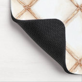 Weiße Gold Creme Streifen Quadrate Mousepad (Ecke)