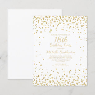 Weiße Gold-Diamant-Glitter-Frauen-18. Geburtstag Karte