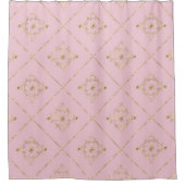 WEISSE GOLD DIAMOND ELEGANTE PATTERN SHOWER CURTAN DUSCHVORHANG (Vorderseite)