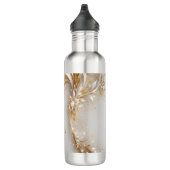 Weiße Gold Floral Water Flasche Edelstahlflasche (Rechts)