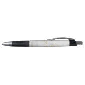 Weiße Gold Glitter Achat Monogramm Schrift Stift (Oberseite)
