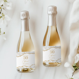 Weiße Goldachat 30. Hochzeitstag-Party Schaumweinetikett
