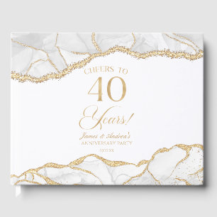 Weiße Goldachat 40. Hochzeitstag-Party Gästebuch