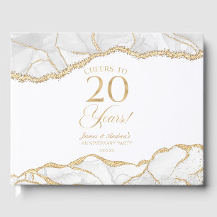 Weiße Goldachatene 20. Hochzeitsjubiläumsfeier Gästebuch