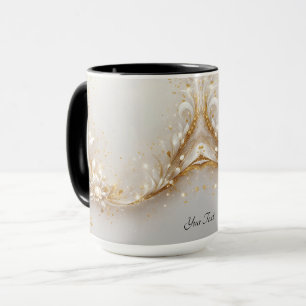 Weiße Goldene Blumen-Tasse Tasse