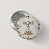 Weiße Goldene Blumenknopf Button (Vorne & Hinten)