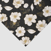 Weiße goldene Blüte in Schwarz Seidenpapier (Detail)