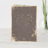 Weiße goldene Botanische Blütenhochzeit Einladung (Rückseite)