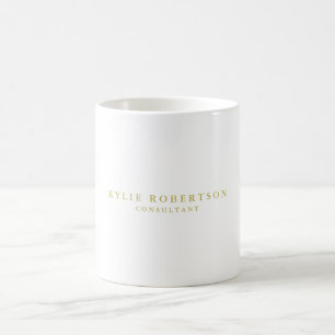 Weiße & goldene Farben Professionelles Trenddesign Kaffeetasse