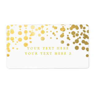 Weiße & Goldene Folienkonfetti Moderne Paket-Etike