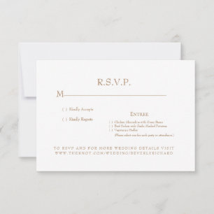 Weiße & Goldene Hochzeits-RSVP-Karte mit Monogramm RSVP Karte