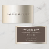 Weiße goldene Imitate metallische Textur  Visitenkarte (Vorne/Hinten)