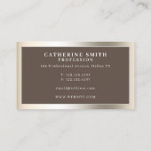 Weiße goldene Imitate metallische Textur  Visitenkarte (Rückseite)