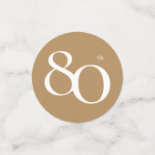 Weiße goldene Kalligraphie-Elegant des 80. Geburts Konfetti (Klein Vorderseite)