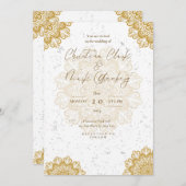 Weiße goldene moderne Einladungskarte Einladung (Vorne/Hinten)