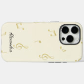 Weiße Goldene Musiknoten Case-Mate iPhone Hülle (Rückseite (Horizontal))