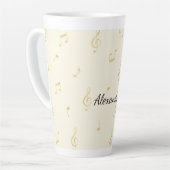 Weiße Goldene Musiknoten Milchtasse (Linke Ecke)