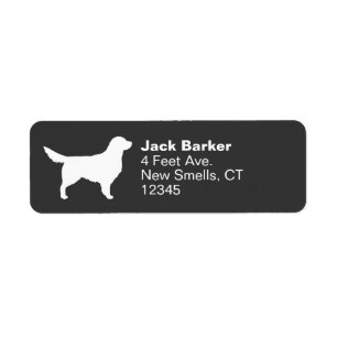 Weiße goldener Retriever-HundeSilhouette-Adresse