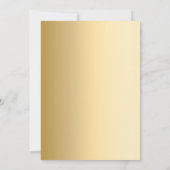 Weiße goldfarbene, elegante botanische Hochzeit Einladung (Rückseite)