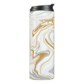 Weiße, goldfarbene und graue Marmor wie Wirbel Flu Thermosbecher (Nach links gedreht)