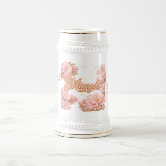 Weiße Goldflecken-Mama-Kaffeetasse Bierglas (Mittel)