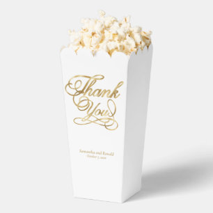 Weiße & Goldfolie Dankeschön Kalligrafie Hochzeit Geschenkschachtel