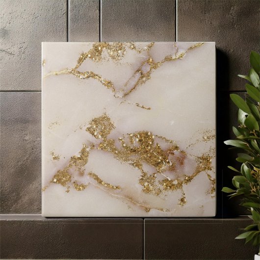 Weiße Goldmarmor-Glitterfliese ID1171b Fliese